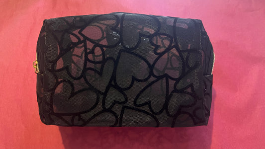 Trousse Noire coeur velours 🖤
