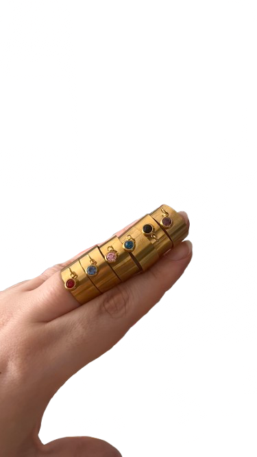 Bague pendentif charms - dorée ajustable